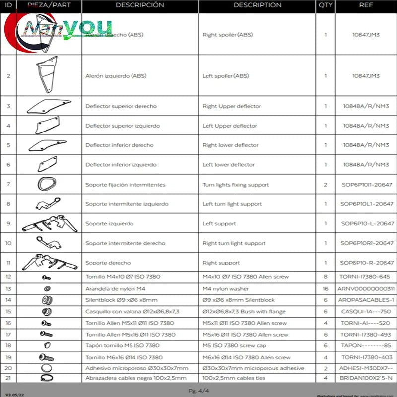 Aileron downforce YAMAHA MT - 09 SP 2021 - 2023 MT09 2021 - 2023 - rideshopparts