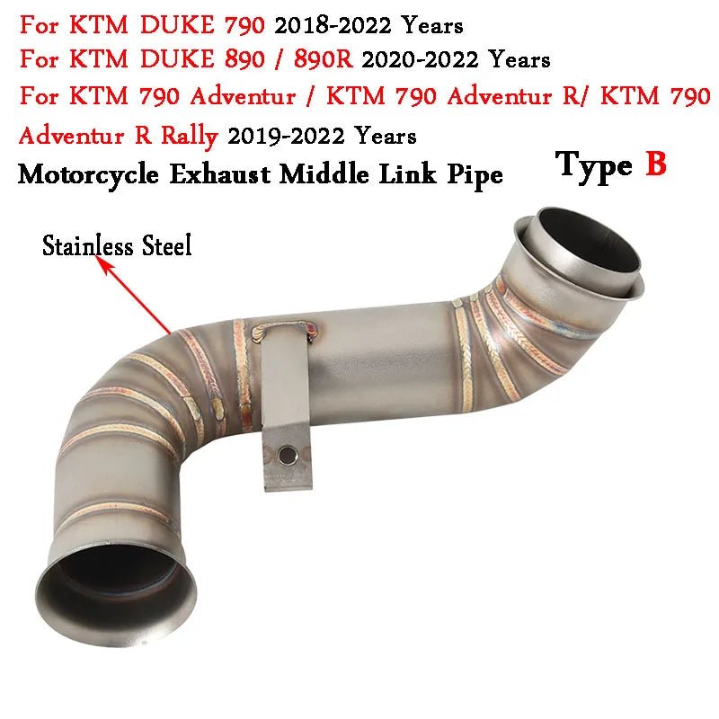 Ligne intermédiaire d’échappement Slip - On pour moto Pour KTM DUKE 790 / 890 / 890R / 790 Adventure R / Rally (2018–2022) - rideshopparts