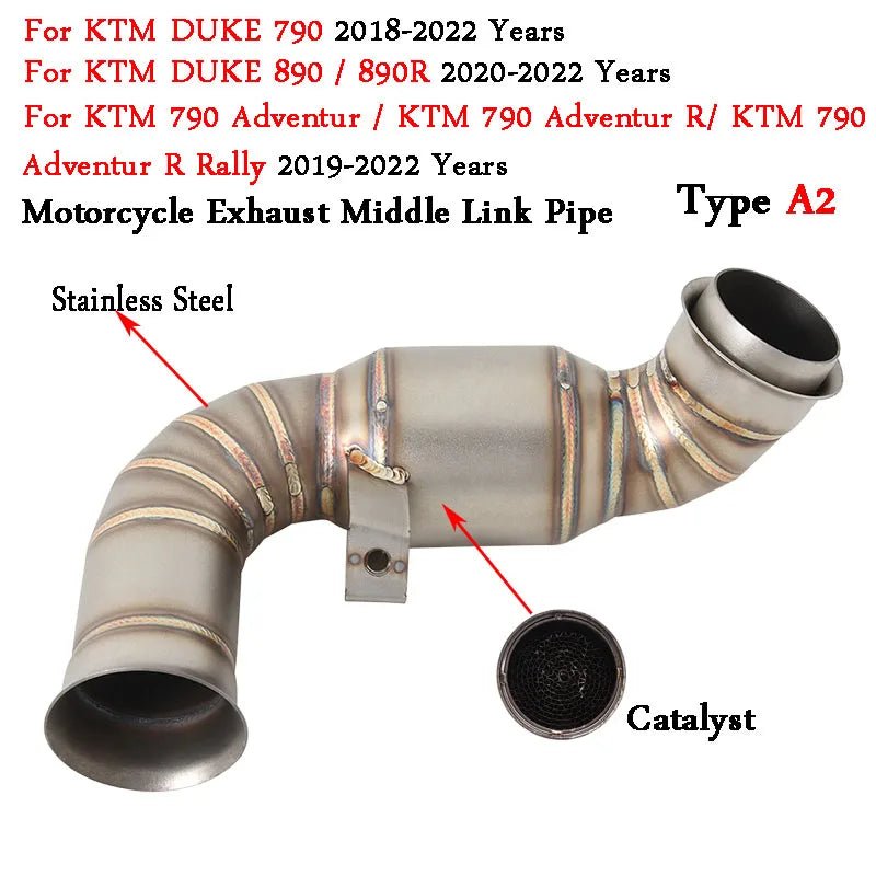 Ligne intermédiaire d’échappement Slip - On pour moto Pour KTM DUKE 790 / 890 / 890R / 790 Adventure R / Rally (2018–2022) - rideshopparts