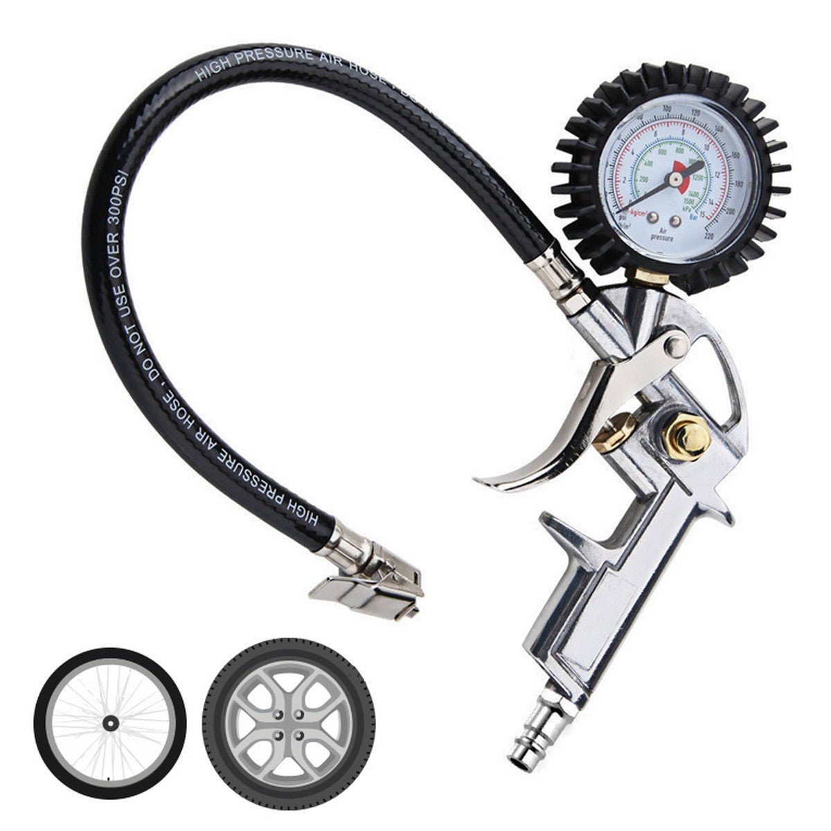 Pistolet de gonflage avec manomètre All Ride - rideshopparts