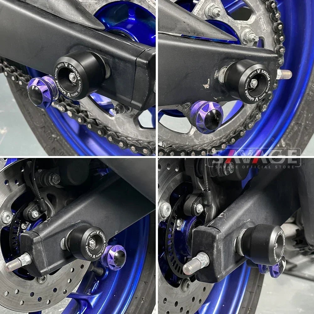 Protection Axe de Roue Moto SAVAGE – YAMAHA MT - 03 / MT - 25 / YZF - R3 / R25 (2014 - 2025) - rideshopparts