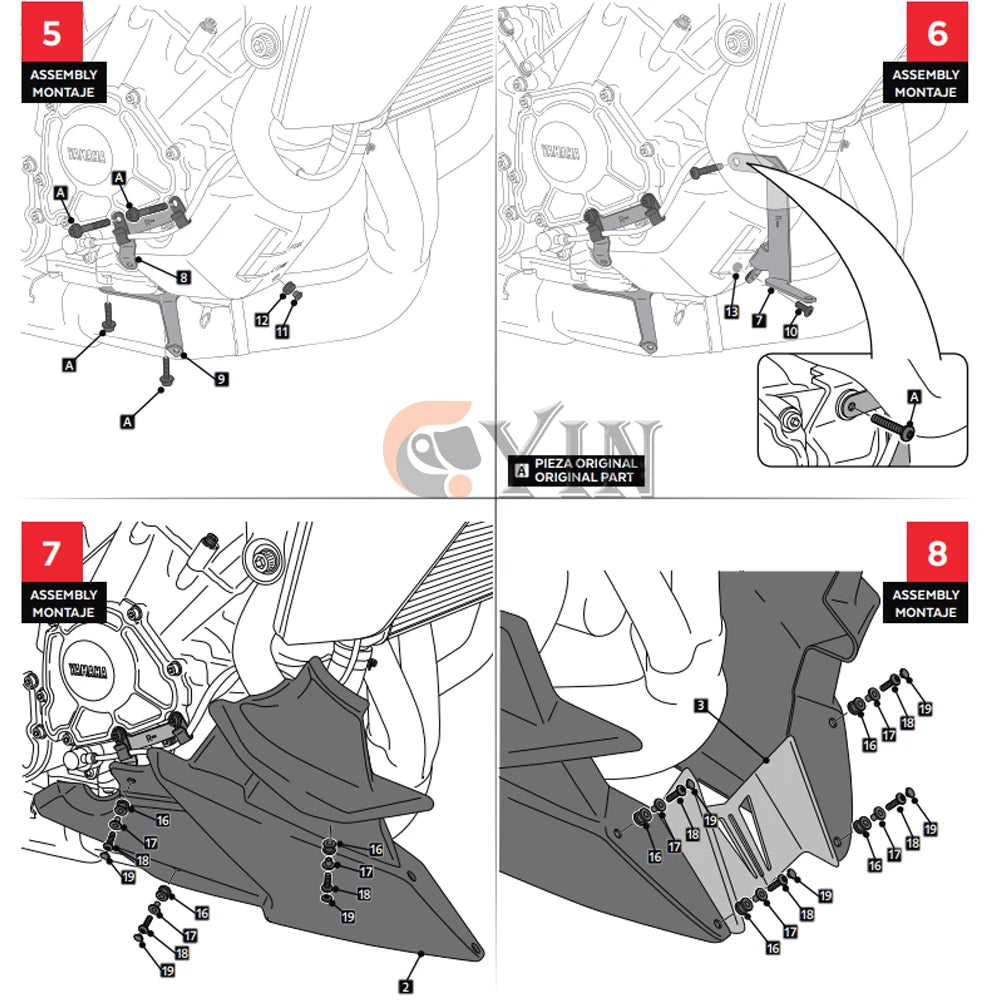 Sabot moteur pour YAMAHA MT - 09 SP 21 - 24 mt09 2021 - 2024 - rideshopparts